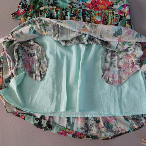 Peruvian Connection Tradewinds Dress Floral Cap Sleeve Crew Neck Above Knee - Picture 11 of 11